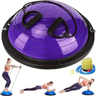 Half Balance Ball Trainer Half Yoga Exercise Ball with Resistance Bands and Foot Pump Balance Trainer